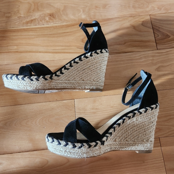Sam Edelman Circus black Espadrille Sandals with ankle strap. - Picture 4 of 6